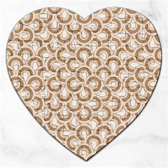 Retro Mirror Pattern Brown Jigsaw Puzzle (heart)