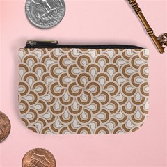 Retro Mirror Pattern Brown Mini Coin Purses