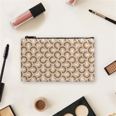 Retro Mirror Pattern Brown Cosmetic Bag (small) 