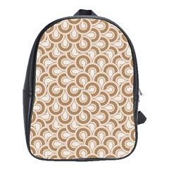 Retro Mirror Pattern Brown School Bags(large) 