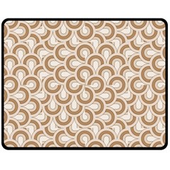 Retro Mirror Pattern Brown Fleece Blanket (medium) 