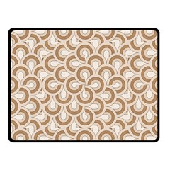 Retro Mirror Pattern Brown Fleece Blanket (small)