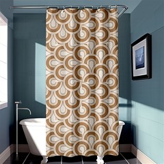 Retro Mirror Pattern Brown Shower Curtain 36  X 72  (stall) 