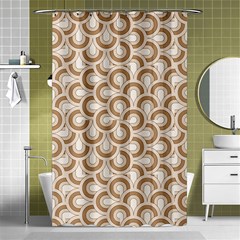 Retro Mirror Pattern Brown Shower Curtain 48  X 72  (small) 