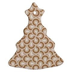 Retro Mirror Pattern Brown Ornament (christmas Tree)