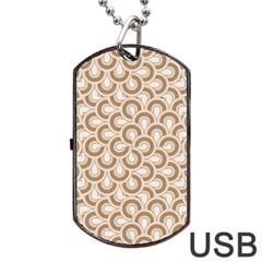 Retro Mirror Pattern Brown Dog Tag Usb Flash (one Side)