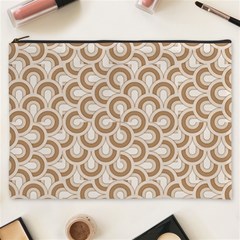 Retro Mirror Pattern Brown Cosmetic Bag (xxxl) 