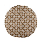 Retro Mirror Pattern Brown Standard 15  Premium Round Cushions Front