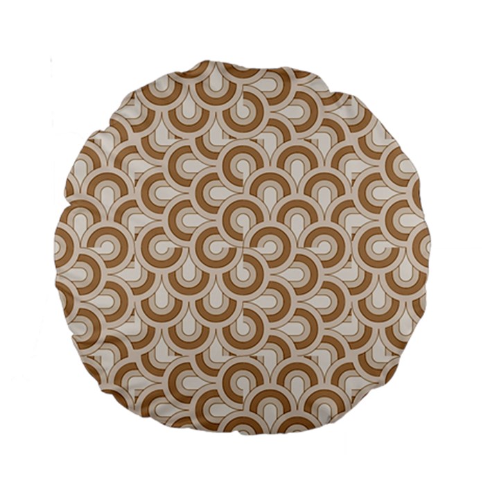 Retro Mirror Pattern Brown Standard 15  Premium Round Cushions