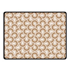 Retro Mirror Pattern Brown Double Sided Fleece Blanket (small) 