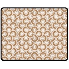 Retro Mirror Pattern Brown Double Sided Fleece Blanket (medium) 