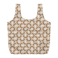 Retro Mirror Pattern Brown Full Print Recycle Bags (l) 