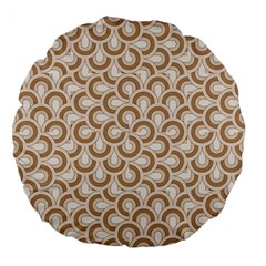 Retro Mirror Pattern Brown Large 18  Premium Flano Round Cushions