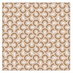 Retro Mirror Pattern Brown Large Satin Scarf (square)