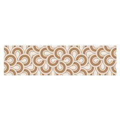 Retro Mirror Pattern Brown Satin Scarf (oblong)