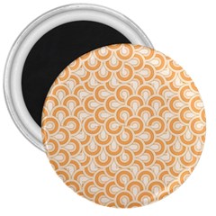 Retro Mirror Pattern Peach 3  Magnets