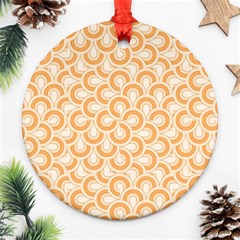 Retro Mirror Pattern Peach Ornament (round) 