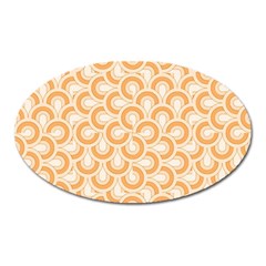 Retro Mirror Pattern Peach Oval Magnet