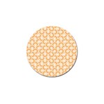 Retro Mirror Pattern Peach Golf Ball Marker Front