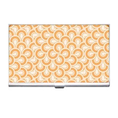 Retro Mirror Pattern Peach Business Card Holders