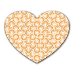 Retro Mirror Pattern Peach Heart Mousepads by ImpressiveMoments