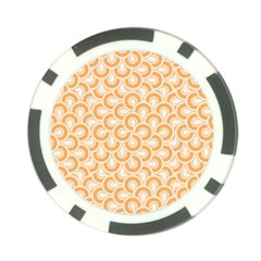 Retro Mirror Pattern Peach Poker Chip Card Guards