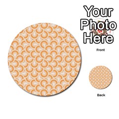 Retro Mirror Pattern Peach Multi-purpose Cards (round)  by ImpressiveMoments