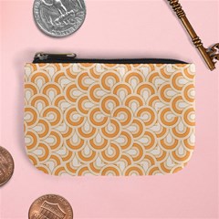 Retro Mirror Pattern Peach Mini Coin Purses