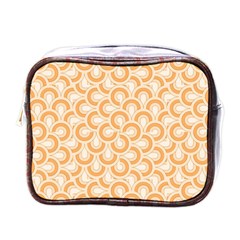 Retro Mirror Pattern Peach Mini Toiletries Bags