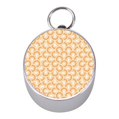 Retro Mirror Pattern Peach Mini Silver Compasses