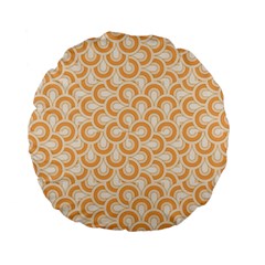 Retro Mirror Pattern Peach Standard 15  Premium Flano Round Cushions