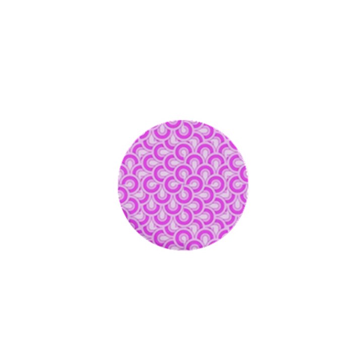 Retro Mirror Pattern Pink 1  Mini Buttons