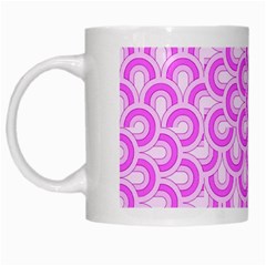 Retro Mirror Pattern Pink White Mugs