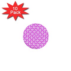 Retro Mirror Pattern Pink 1  Mini Buttons (10 Pack) 