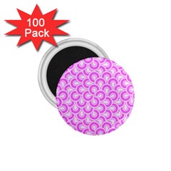 Retro Mirror Pattern Pink 1 75  Magnets (100 Pack) 