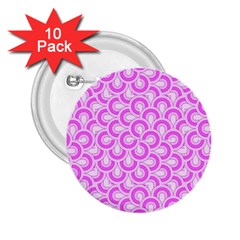 Retro Mirror Pattern Pink 2 25  Buttons (10 Pack) 