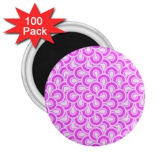 Retro Mirror Pattern Pink 2 25  Magnets (100 Pack) 