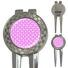 Retro Mirror Pattern Pink 3-in-1 Golf Divots