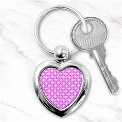 Retro Mirror Pattern Pink Key Chains (heart) 