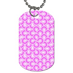 Retro Mirror Pattern Pink Dog Tag (one Side)