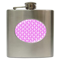 Retro Mirror Pattern Pink Hip Flask (6 Oz)