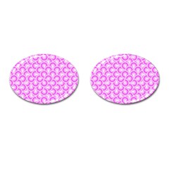 Retro Mirror Pattern Pink Cufflinks (oval)