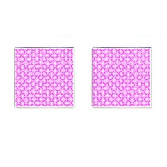 Retro Mirror Pattern Pink Cufflinks (square)