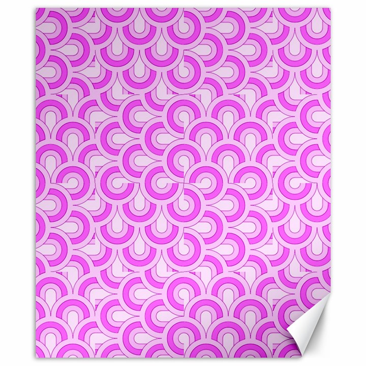 Retro Mirror Pattern Pink Canvas 8  x 10 