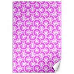 Retro Mirror Pattern Pink Canvas 12  X 18  