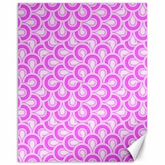 Retro Mirror Pattern Pink Canvas 11  X 14  