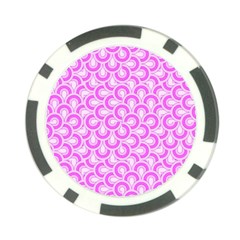 Retro Mirror Pattern Pink Poker Chip Card Guards