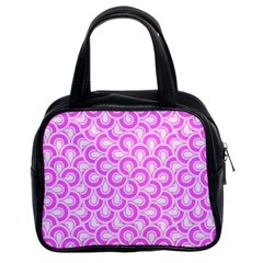 Retro Mirror Pattern Pink Classic Handbags (2 Sides)