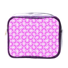 Retro Mirror Pattern Pink Mini Toiletries Bags