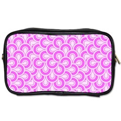 Retro Mirror Pattern Pink Toiletries Bags